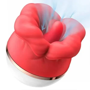 Rose Érotique avec Langue Vibrante et Aspiration Délicate