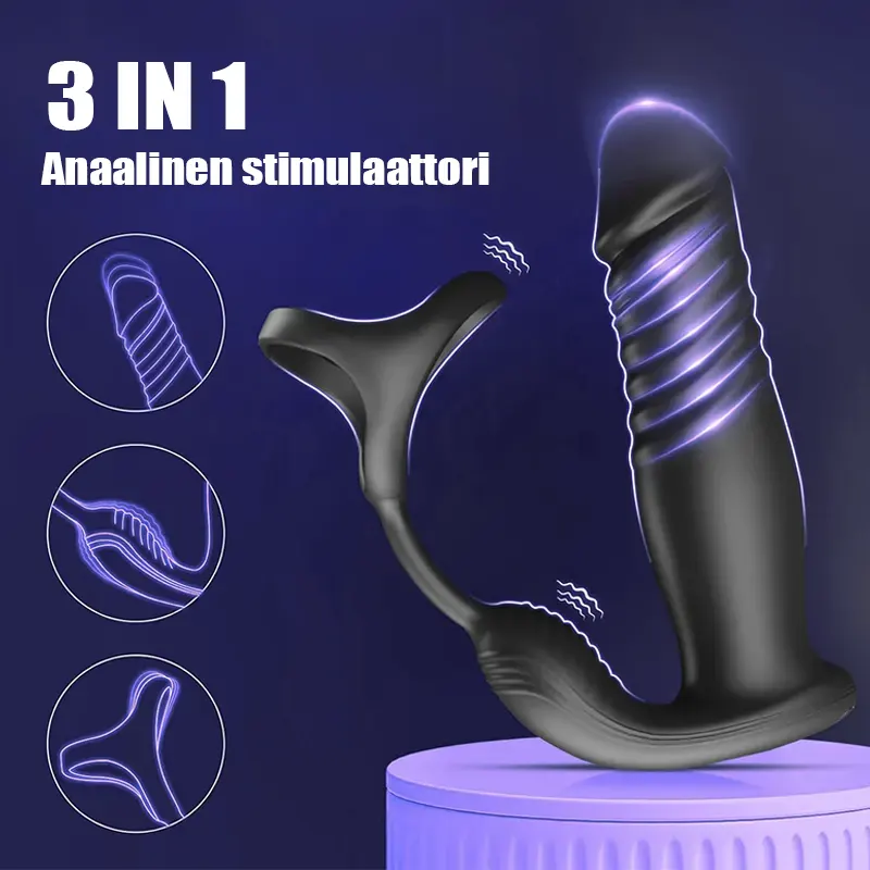 Anneau Pénien 3-en-1 avec Insertion et Plaisir Intense 04
