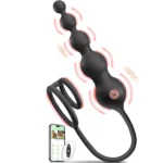 Anneau pénien vibrant avec plug anal télécommandé