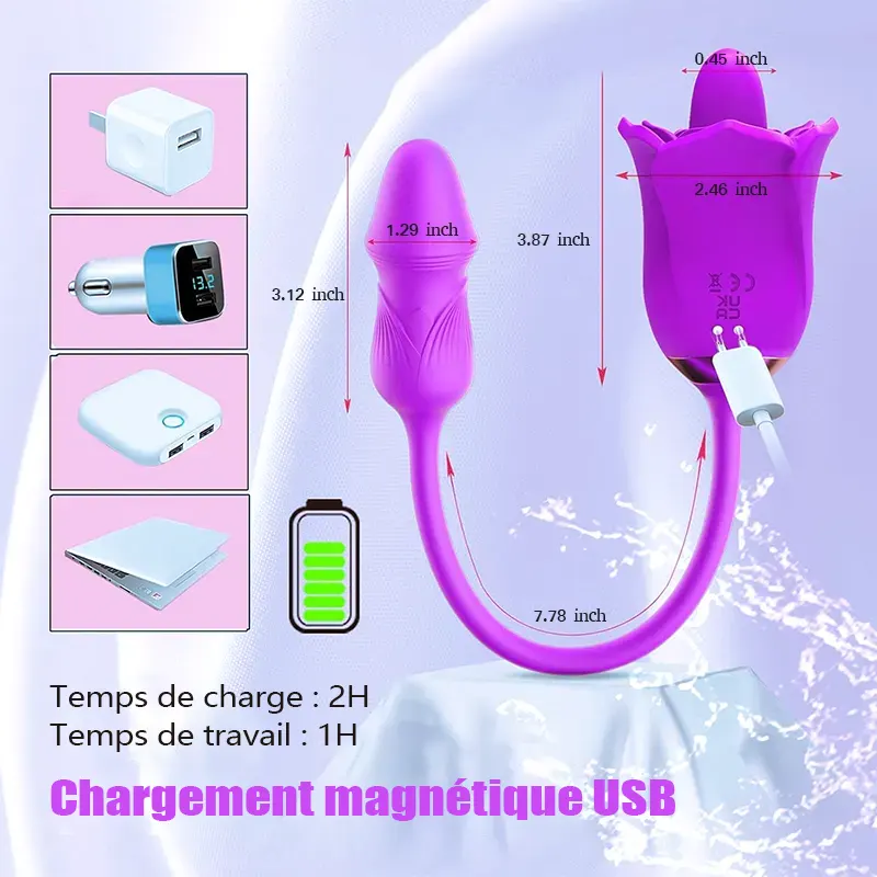 Stimulateur Rose Violette Lèche-Langue Multifonction 5
