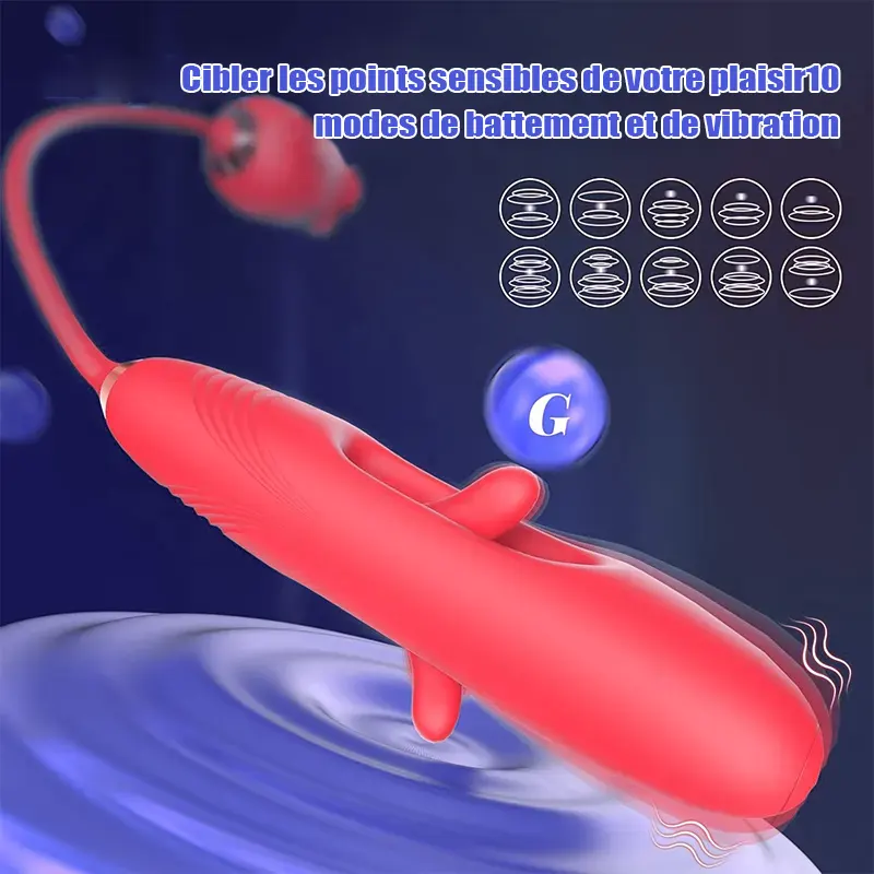 vibromasseur femme 4 en 1 avec fonction de vibration gode1