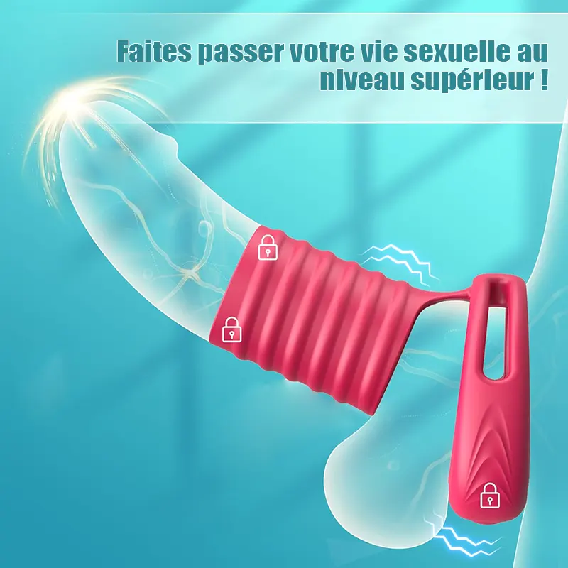 Anneau pénien vibrant avec gaine élastique contrôlé par app 4