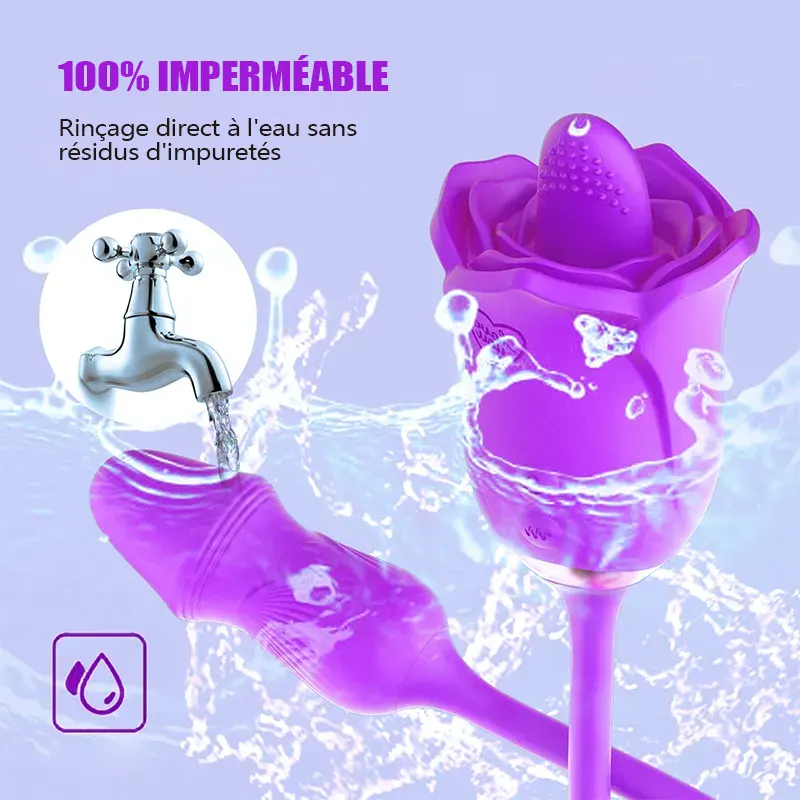 Stimulateur Rose Violette Lèche-Langue Multifonction 4