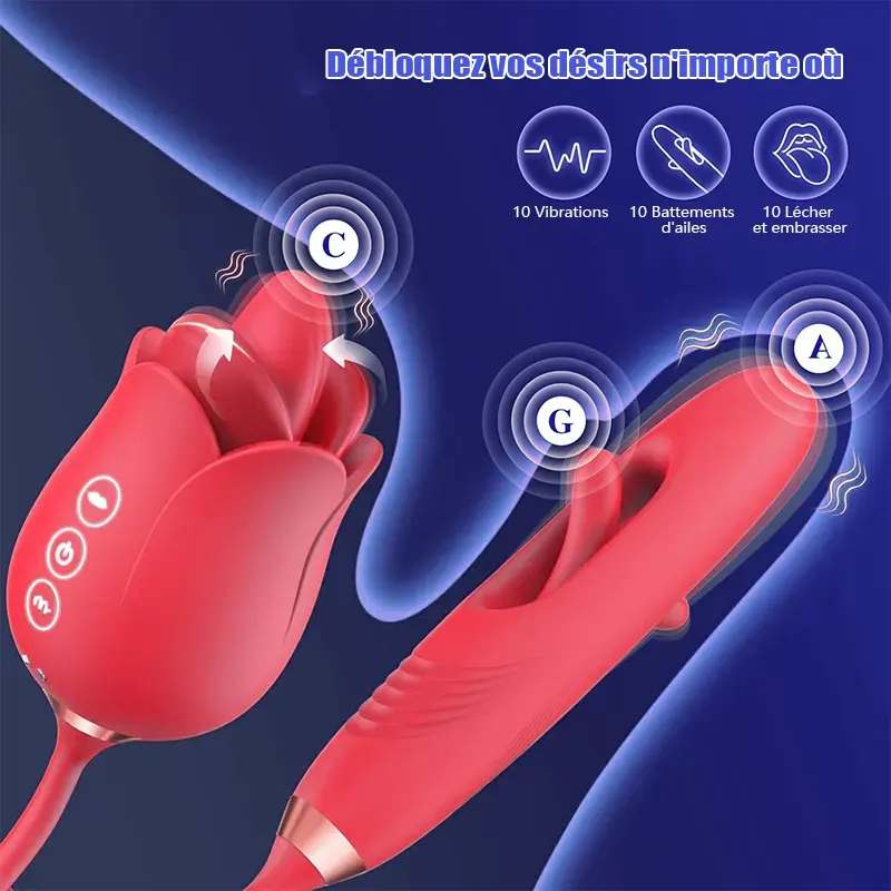 vibromasseur femme 4 en 1 avec fonction de vibration gode 2