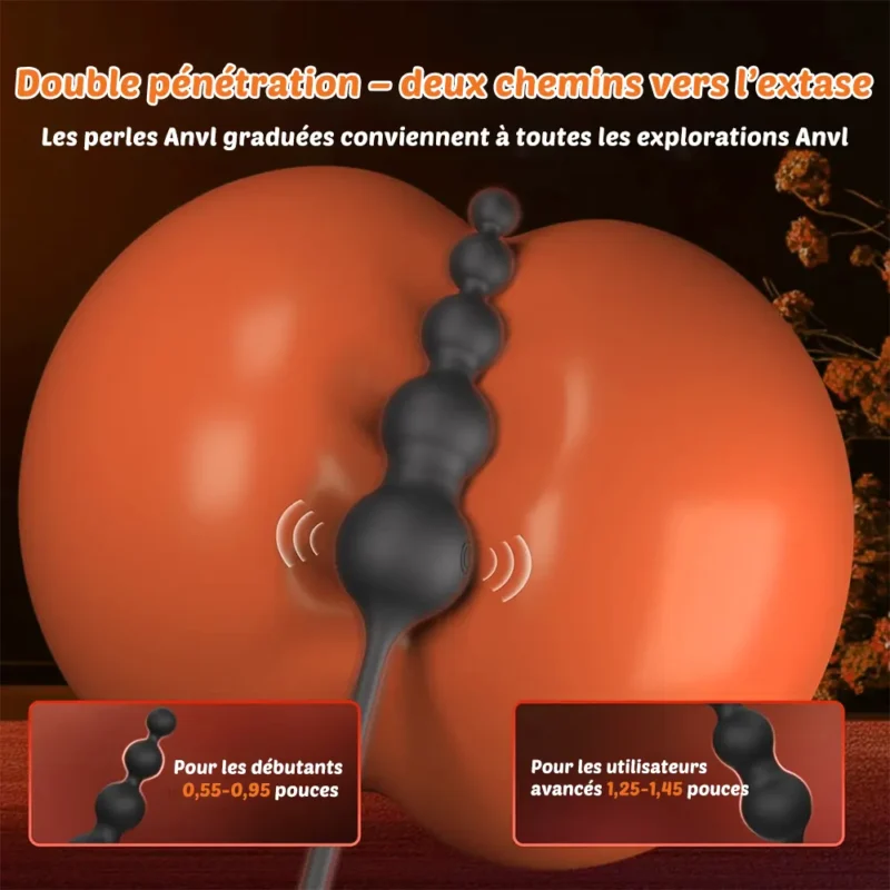 Anneau pénien vibrant avec plug anal télécommandé 4
