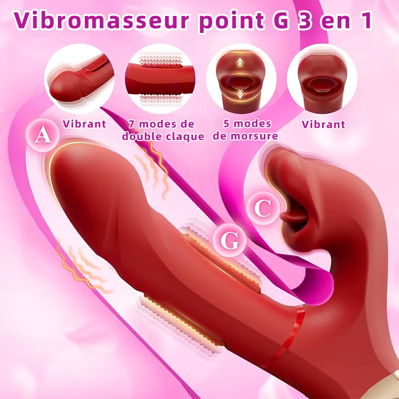Vibromasseur point G lapin avec léchage clitoridien 4