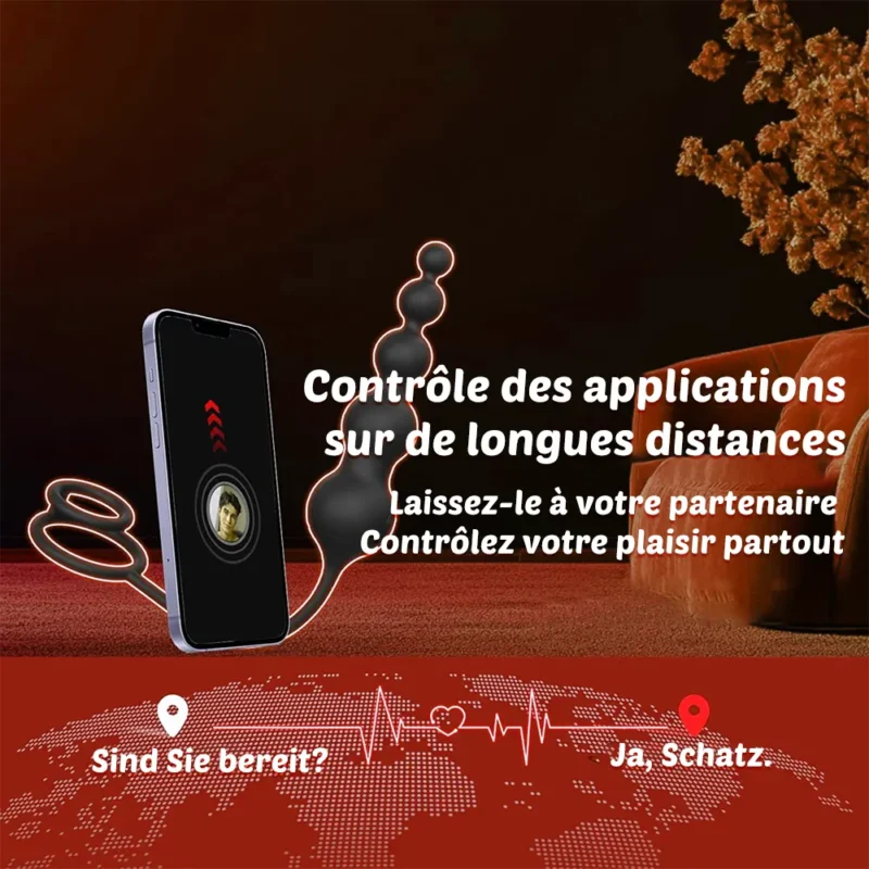 Anneau pénien vibrant avec plug anal télécommandé 3