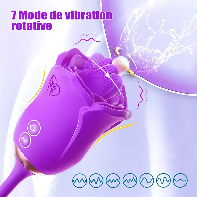 Stimulateur Rose Violette Lèche-Langue Multifonction 2