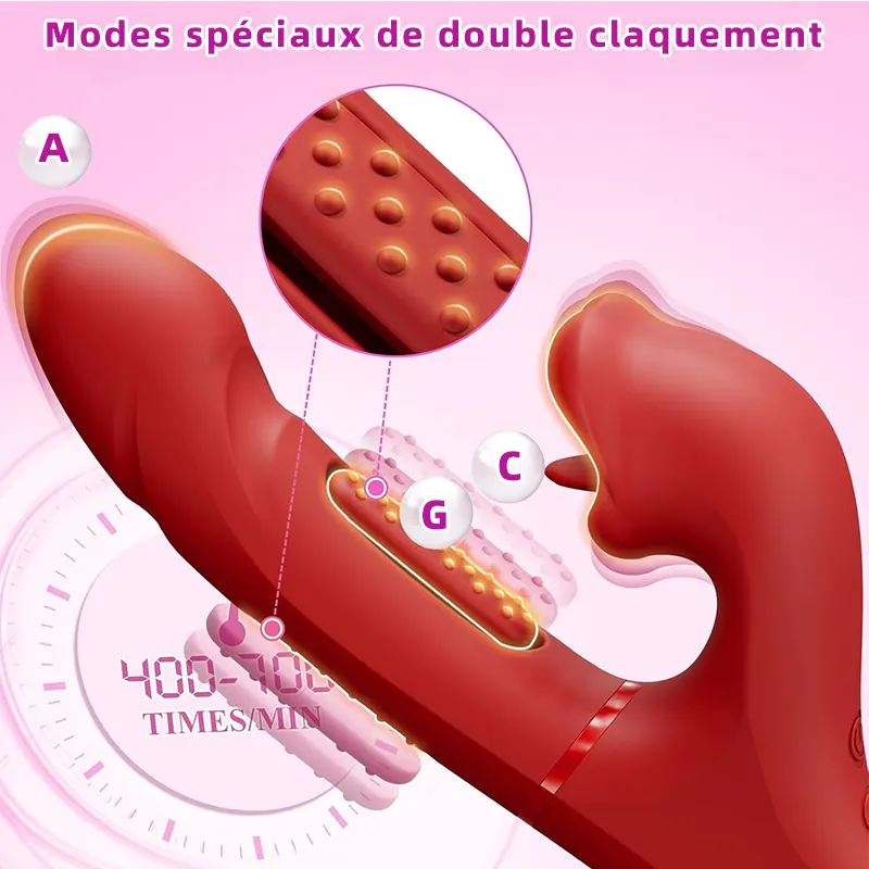Vibromasseur point G lapin avec léchage clitoridien 5