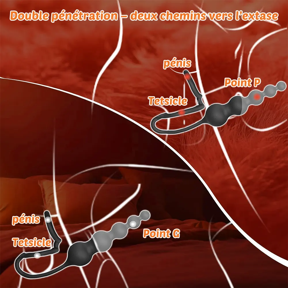 Anneau pénien vibrant avec plug anal télécommandé 2