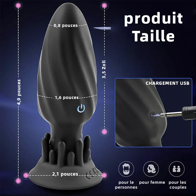 Plug anal vibrant rotatif 10 modes – Prostate homme