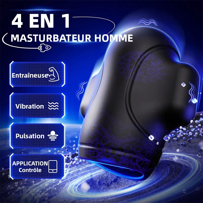 Masturbateur 10 Modes Vibrants avec App et Entraîneur Pénien