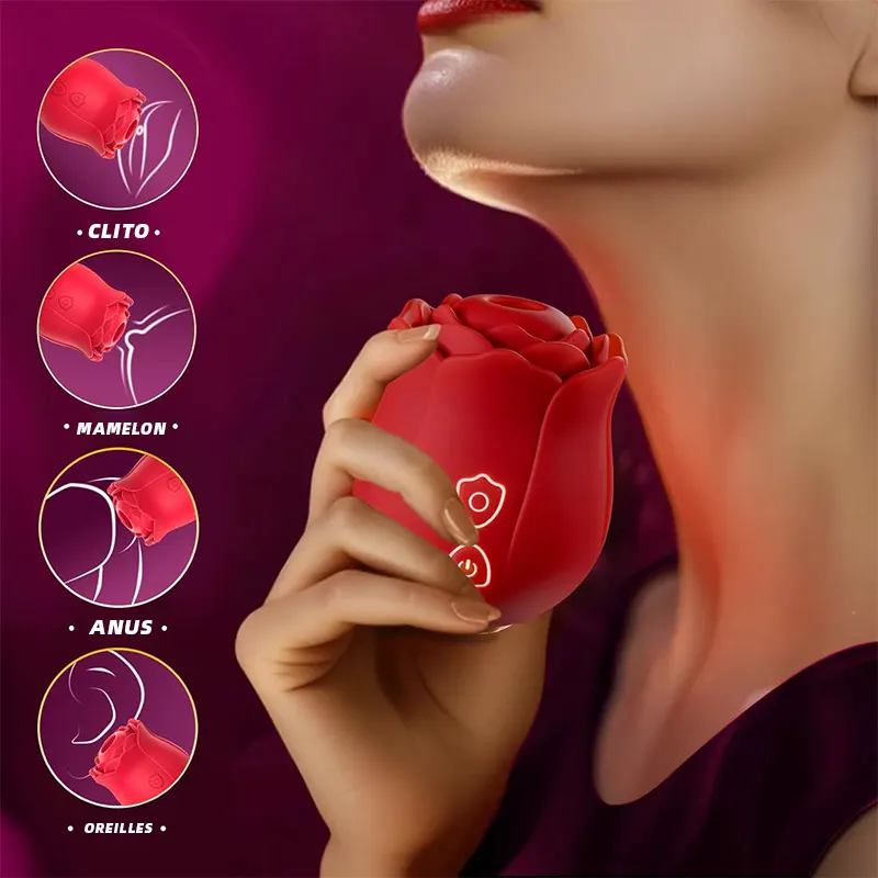 Rose Toy 3‑en‑1 Vibration pour Clito, Seins et Anus