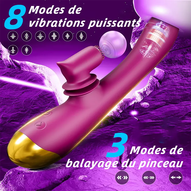 Vibromasseur Brosse 360° – Point G et Clitoris en Plaisir