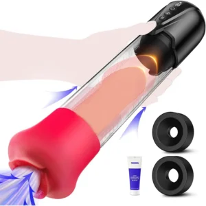 Pompe à pénis automatique avec vibration et fonction d’aspiration