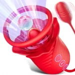 Rose Toy Stimulateur Clitoridien 3-en-1 avec Langue et Succion