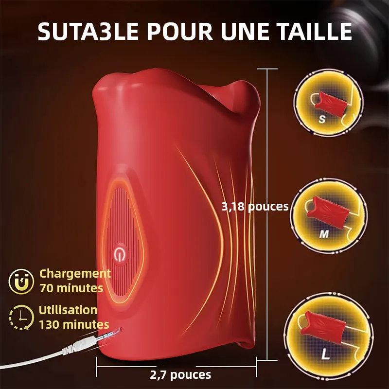 Vibromasseur homme 4-en-1 connecté avec anneau ouvert