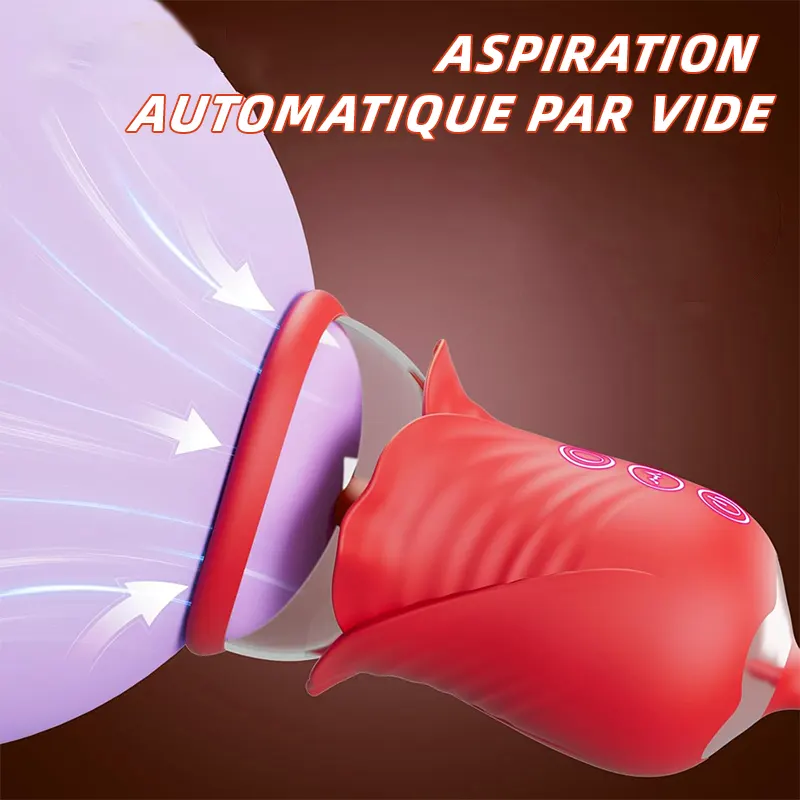 Rose Toy Stimulateur Clitoridien 3-en-1 avec Langue et Succion