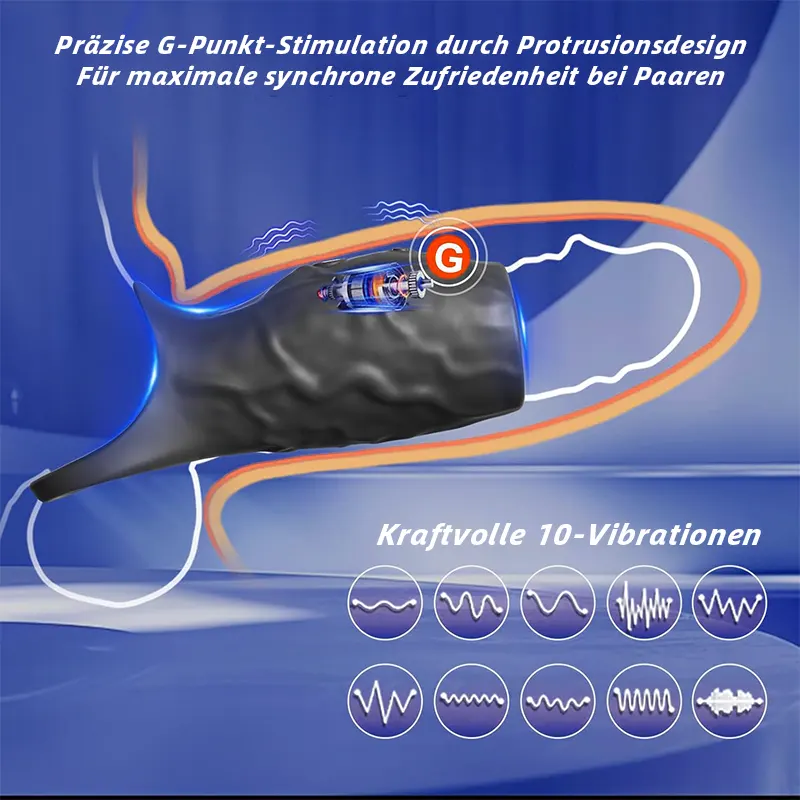 Anneau Vibrant 10 Modes avec Stimulateur Point G & Prostate