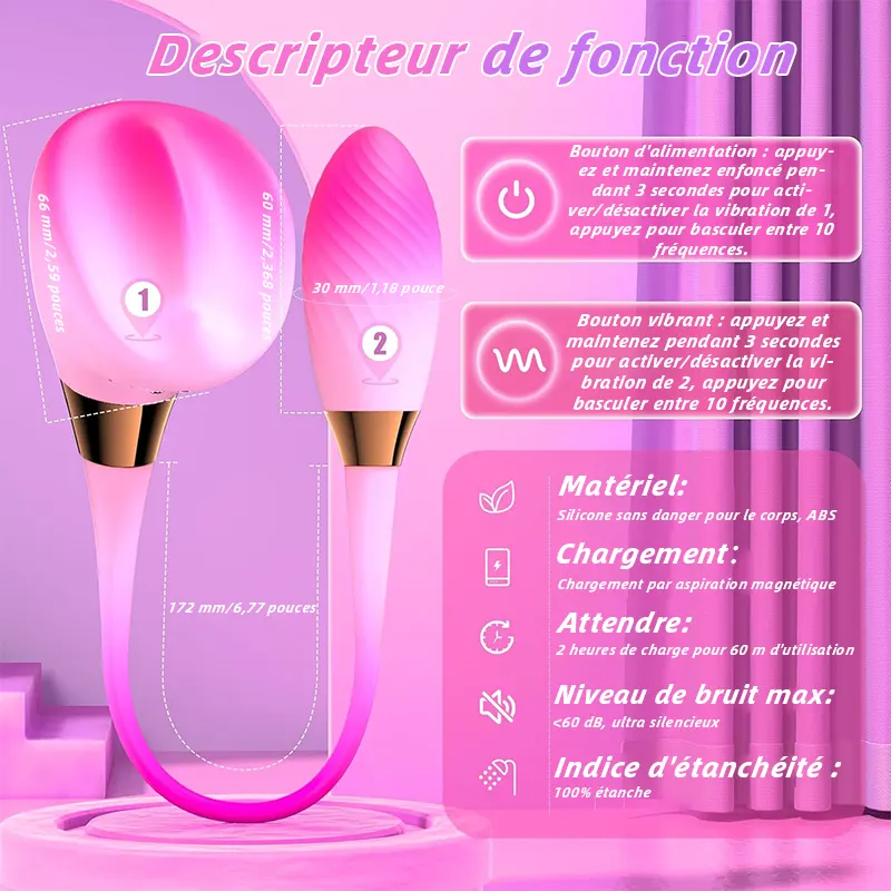 Vibromasseur double tête pour vagin et point G