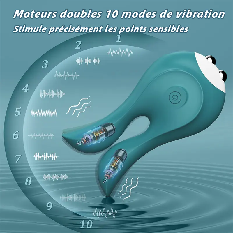 Vibromasseur vert à double moteur – 10 modes pour point G