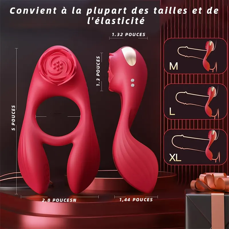 Anneau Pénien Rose Vibrant avec Stimulation Clitoridienne