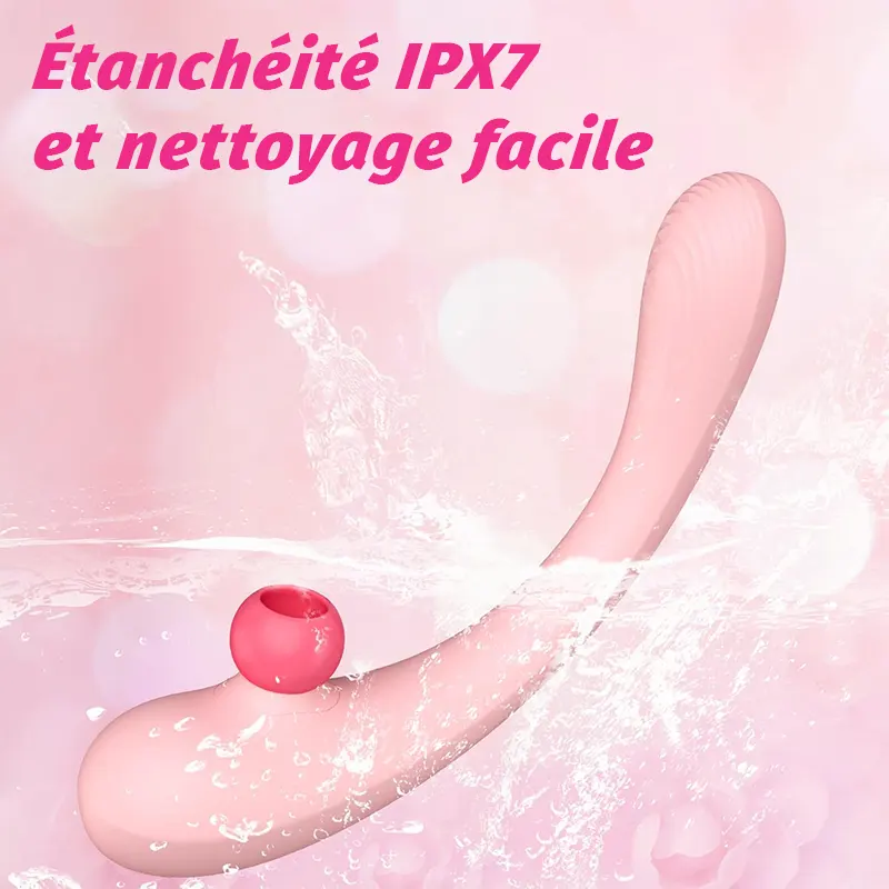 Vibromasseur mignon rose à succion pour clitoris et point G