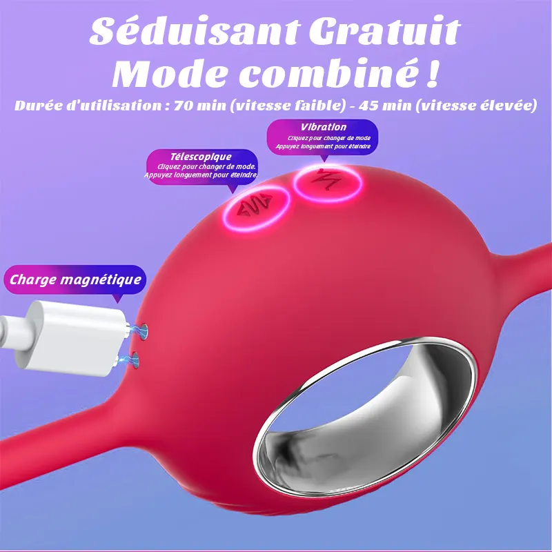 Stimulateur Point G Flexible Double Tête avec Prise Doigt