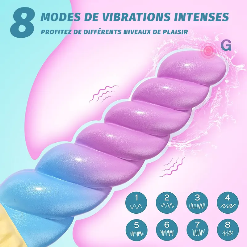 Plug Anal Fantaisie Vibrant en Silicone Télécommandé