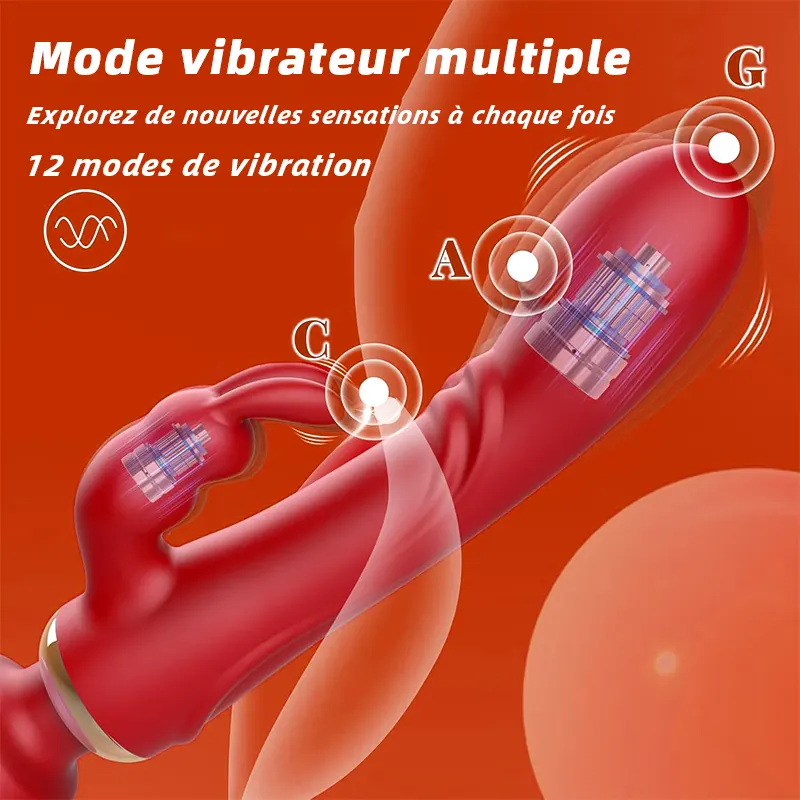 Stimulateur 3 en 1 avec 12 Modes – Point G, Clitoris, Anal
