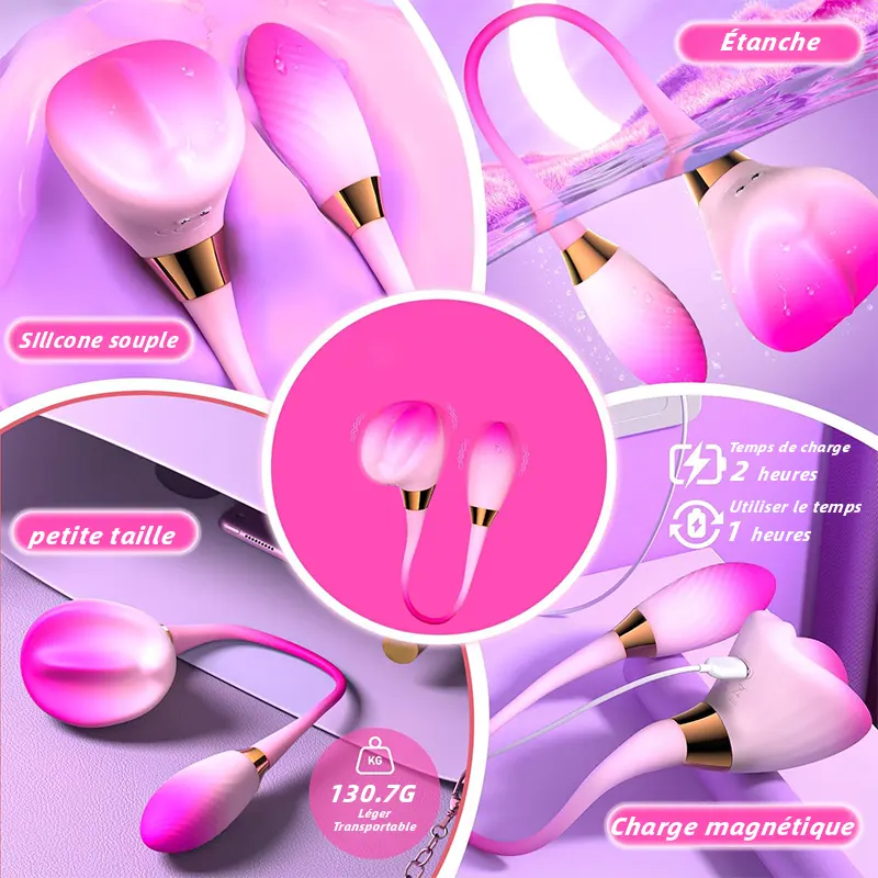 Vibromasseur double tête pour vagin et point G