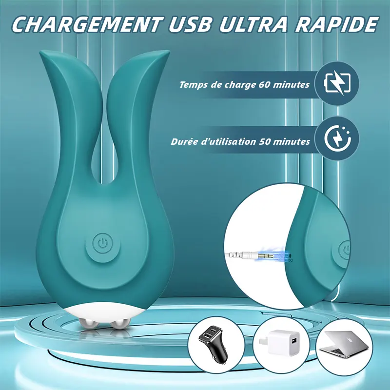 Vibromasseur vert à double moteur – 10 modes pour point G