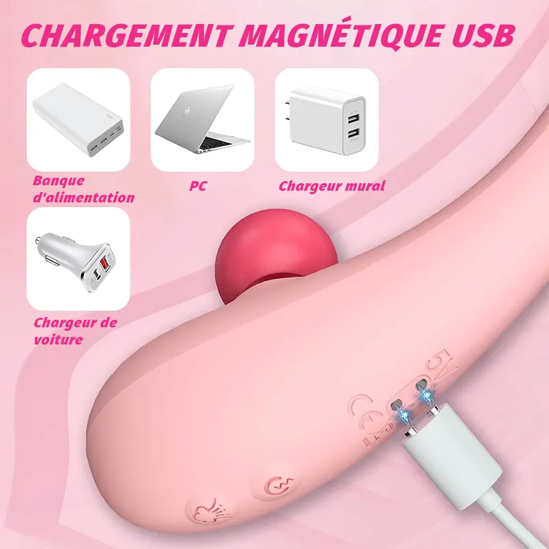 Vibromasseur mignon rose à succion pour clitoris et point G