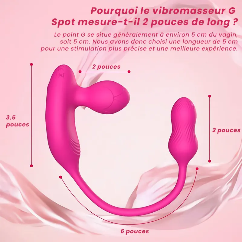 Vibromasseur 3-en-1 pour femme – Point G, clito, anal