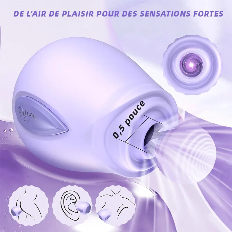 Stimulateur clitoridien à large embout pour masturbation féminine