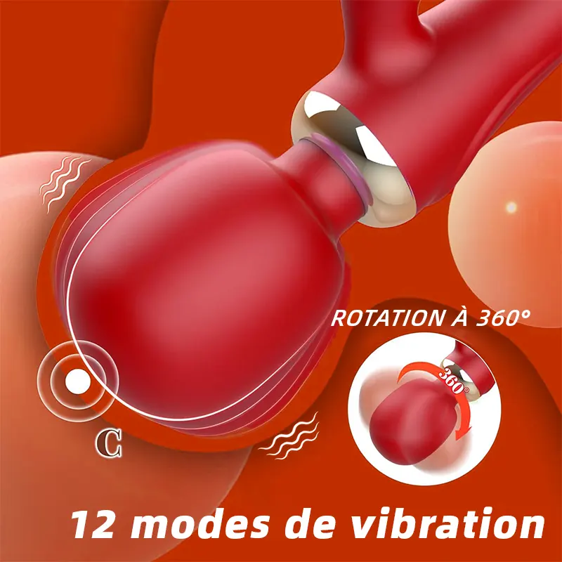 Stimulateur 3 en 1 avec 12 Modes – Point G, Clitoris, Anal