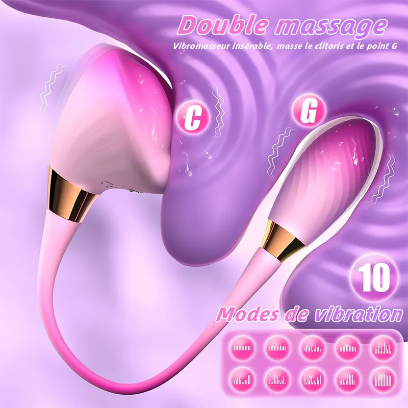 Vibromasseur double tête pour vagin et point G