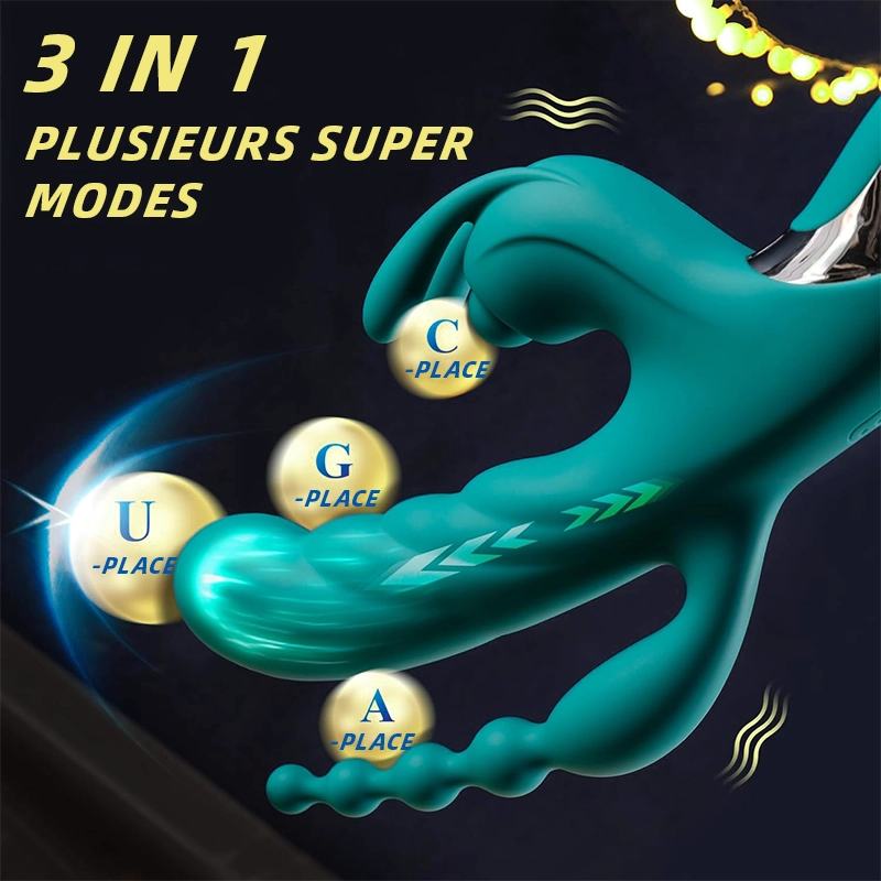 Vibromasseur Rabbit Chauffant avec Poussée et Perles