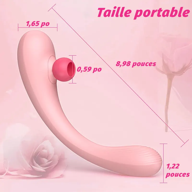 Vibromasseur mignon rose à succion pour clitoris et point G