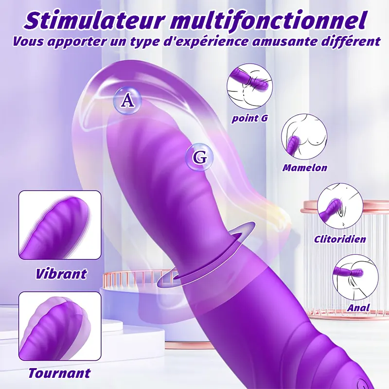 Stimulateur vibrant rotatif 7 vitesses pour point G