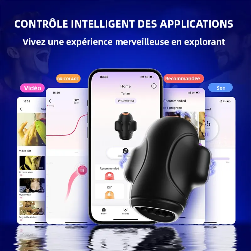 Masturbateur 10 Modes Vibrants avec App et Entraîneur Pénien