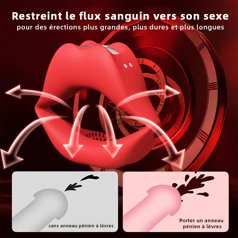 Anneau vibrant pour pénis + mini vibro rouge discret