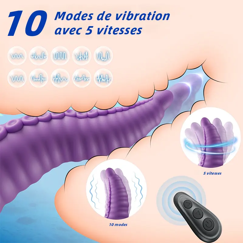 Gode Monstre à 10 Modes – Vibromasseur pour Point G et Anal
