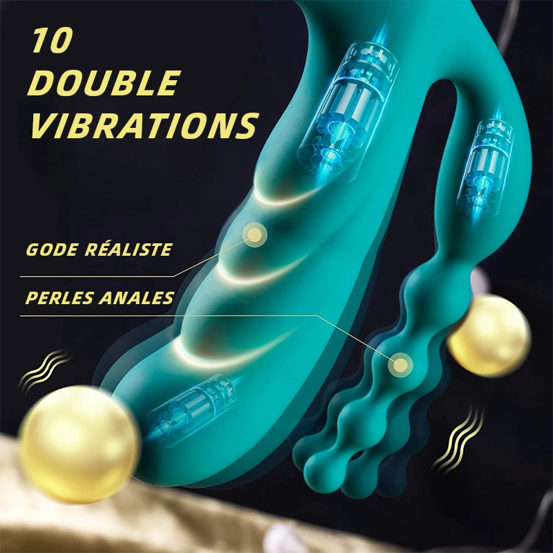 Vibromasseur Rabbit Chauffant avec Poussée et Perles
