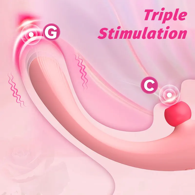 Vibromasseur mignon rose à succion pour clitoris et point G