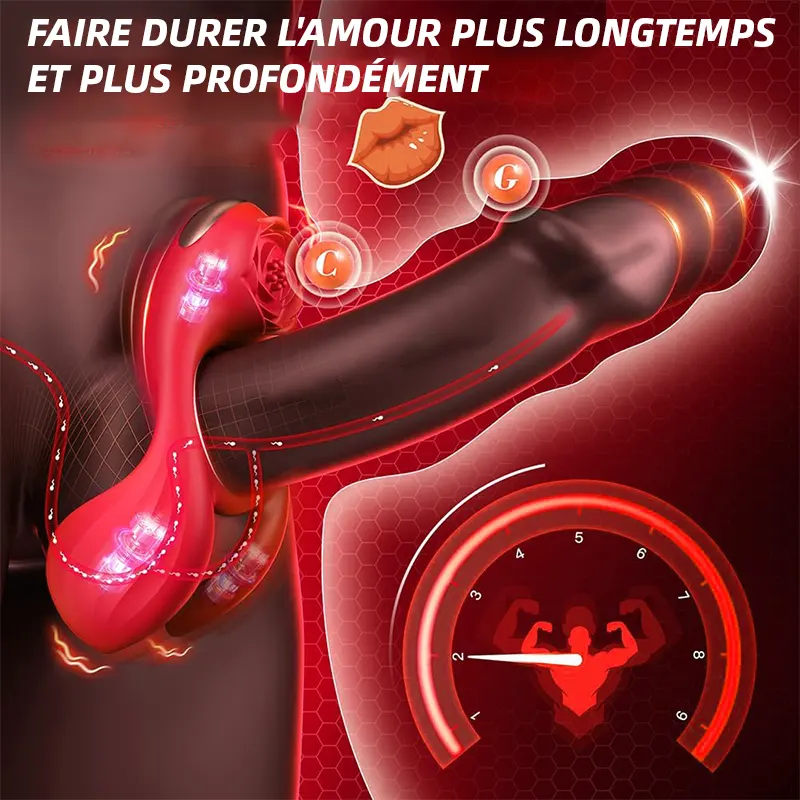 Anneau Pénien Rose Vibrant avec Stimulation Clitoridienne
