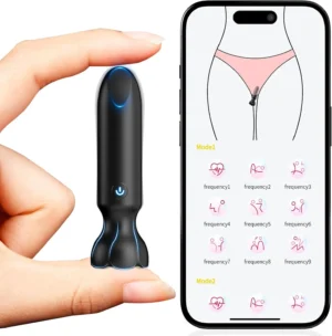 Mini Vibromasseur Bullet – 9 Modes, App Contrôle, Discret (Rose)