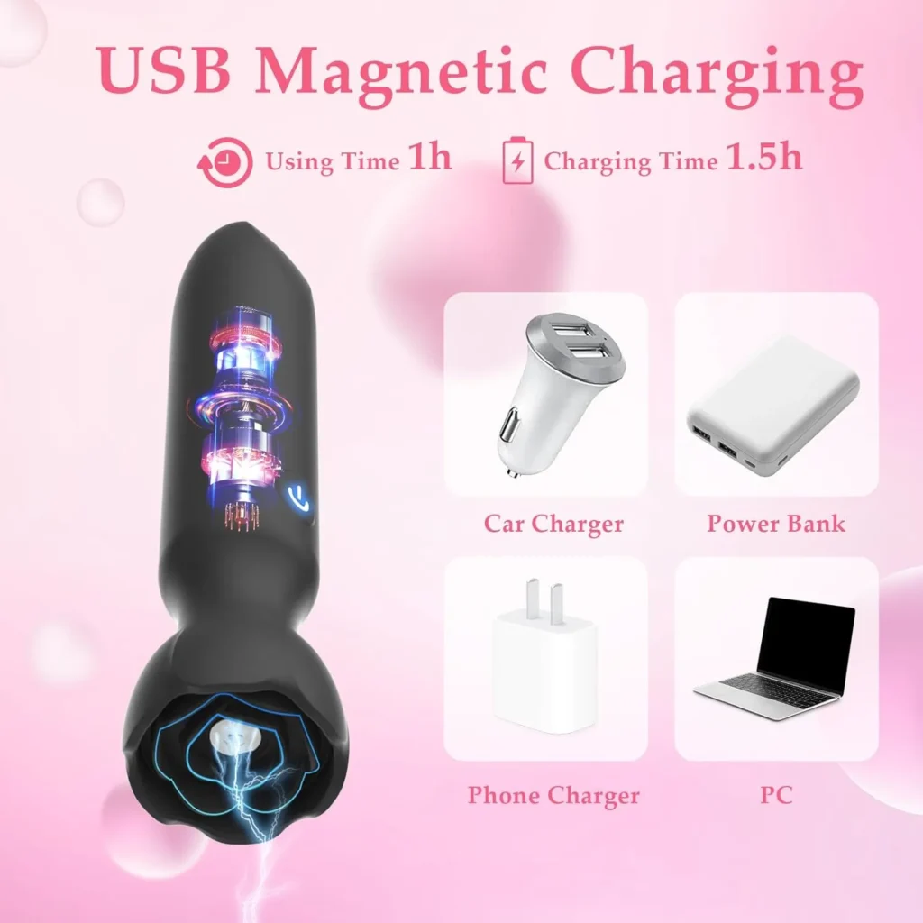 Mini Vibromasseur Bullet – 9 Modes, App Contrôle, Discret (Rose)