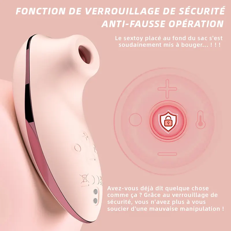 Stimulateur Clitoridien Chauffant à Succion avec Télécommande