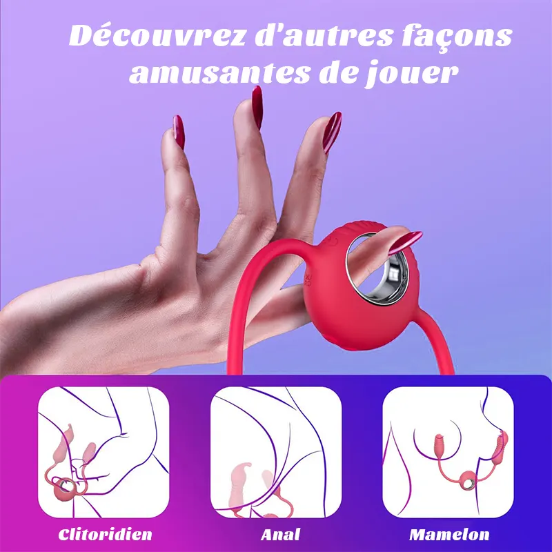 Stimulateur Point G Flexible Double Tête avec Prise Doigt